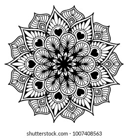 Mandalas for coloring book. Decorative round ornaments. Unusual flower shape. Oriental vector, Anti-stress therapy patterns. Weave design elements. Yoga logos Vector.