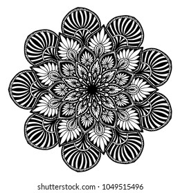 Mandalas for coloring book. Decorative round ornaments. Unusual flower shape. Oriental vector, Anti-stress therapy patterns. Weave design elements. Yoga logos Vector.