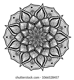 Mandalas for coloring book. Decorative round ornaments. Unusual flower shape. Oriental vector, Anti-stress therapy patterns. Weave design elements. Yoga logos Vector.