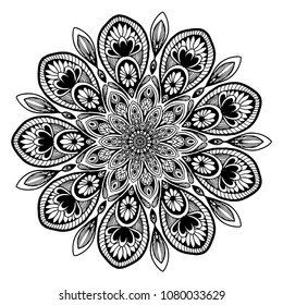 Mandalas for coloring book. Decorative round ornaments. Unusual flower shape. Oriental vector, Anti-stress therapy patterns. Weave design elements. Yoga logos Vector.