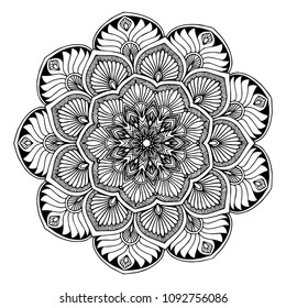 Mandalas for coloring book. Decorative round ornaments. Unusual flower shape. Oriental vector, Anti-stress therapy patterns. Weave design elements. Yoga logos Vector.