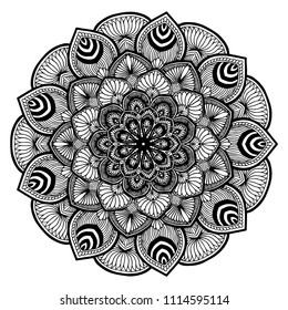 Mandalas for coloring  book. Decorative round ornaments. Unusual flower shape. Oriental vector, Anti-stress therapy patterns. Weave design elements. Yoga logos Vector.