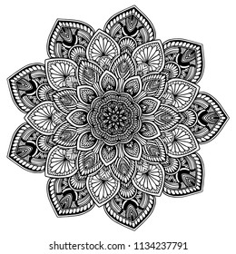 Mandalas for coloring  book. Decorative round ornaments. Unusual flower shape. Oriental vector, Anti-stress therapy patterns. Weave design elements. Yoga logos Vector.