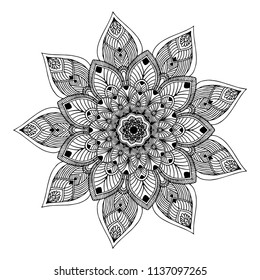 Mandalas for coloring  book. Decorative round ornaments. Unusual flower shape. Oriental vector, Anti-stress therapy patterns. Weave design elements. Yoga logos Vector.