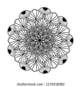Mandalas for coloring  book. Decorative round ornaments. Unusual flower shape. Oriental vector, Anti-stress therapy patterns. Weave design elements. Yoga logos Vector.