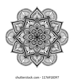 Mandalas for coloring  book. Decorative round ornaments. Unusual flower shape. Oriental vector, Anti-stress therapy patterns. Weave design elements. Yoga logos Vector.