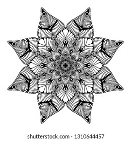 Mandalas for coloring  book. Decorative round ornaments. Unusual flower shape. Oriental vector, Anti-stress therapy patterns. Weave design elements. Yoga logos Vector.