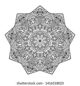 Mandalas for coloring book. Decorative round ornaments. Unusual flower shape. Oriental vector, Anti-stress therapy pattern. Weave design element. Vector file.