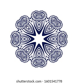 Mandalas for coloring book. Decorative round ornaments. Indian antistress medallion. Classic blue pantone, Anti-stress therapy patterns.black outline. Weave design elements. Yoga logos Vector.