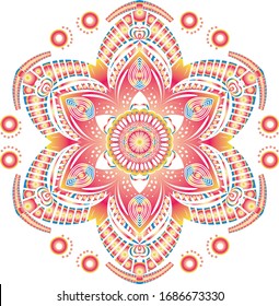 Mandalas for coloring book. Decorative round ornaments. Unusual flower shape. Oriental vector, Anti-stress therapy patterns. Weave design elements. Yoga logos Vector, Colorful mandala,red and green co