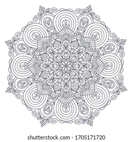 Mandalas for coloring book. Decorative round ornaments. Unusual flower shape. Oriental vector, Anti-stress therapy patterns. Weave design elements