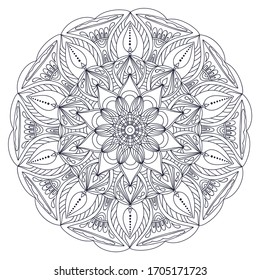 Mandalas für das Farbbuch. Dekorative runde Ornamente. Ungewöhnliche Blumenform. Orientale Vektorillustration, Anti-Stress-Therapiemuster. Webdesign-Elemente