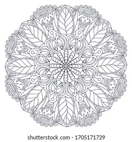 Mandalas für das Farbbuch. Dekorative runde Ornamente. Ungewöhnliche Blumenform. Orientale Vektorillustration, Anti-Stress-Therapiemuster. Webdesign-Elemente