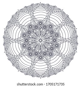 Mandalas für das Farbbuch. Dekorative runde Ornamente. Ungewöhnliche Blumenform. Orientale Vektorillustration, Anti-Stress-Therapiemuster. Webdesign-Elemente