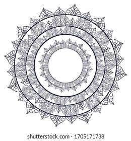 Mandalas für das Farbbuch. Dekorative runde Ornamente. Ungewöhnliche Blumenform. Orientale Vektorillustration, Anti-Stress-Therapiemuster. Webdesign-Elemente