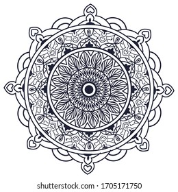 Mandalas für das Farbbuch. Dekorative runde Ornamente. Ungewöhnliche Blumenform. Orientale Vektorillustration, Anti-Stress-Therapiemuster. Webdesign-Elemente