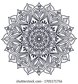 Mandalas für das Farbbuch. Dekorative runde Ornamente. Ungewöhnliche Blumenform. Orientale Vektorillustration, Anti-Stress-Therapiemuster. Webdesign-Elemente