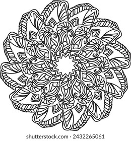 Mandalas for coloring book. Decorative round ornaments. Unusual flower shape. Oriental vector, Anti-stress therapy patterns. Weave design elements. Yoga logos Vector.