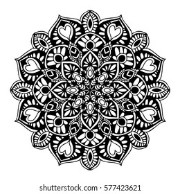 Mandalas for coloring book. Decorative round ornaments. Unusual flower shape. Oriental vector, Anti-stress therapy patterns. Weave design elements. Yoga logos Vector.