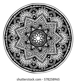 Mandalas for coloring book. Decorative round ornaments. Unusual flower shape. Oriental vector, Anti-stress therapy patterns. Weave design elements. Yoga logos Vector.
