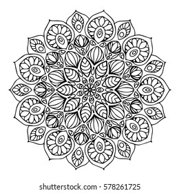 Mandalas for coloring book. Decorative round ornaments. Unusual flower shape. Oriental vector, Anti-stress therapy patterns. Weave design elements. Yoga logos Vector.