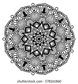 Mandalas for coloring book. Decorative round ornaments. Unusual flower shape. Oriental vector, Anti-stress therapy patterns. Weave design elements. Yoga logos Vector.