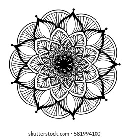Mandalas for coloring book. Decorative round ornaments. Unusual flower shape. Oriental vector, Anti-stress therapy patterns. Weave design elements. Yoga logos Vector.