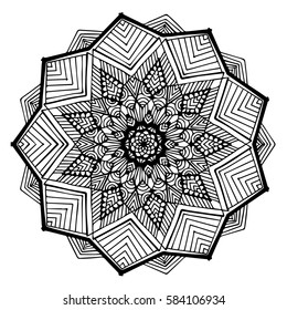 Mandalas for coloring book. Decorative round ornaments. Unusual flower shape. Oriental vector, Anti-stress therapy patterns. Weave design elements. Yoga logos Vector,