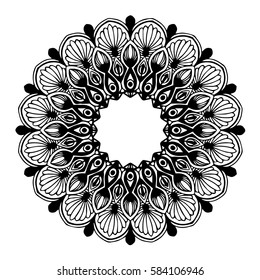 Mandalas for coloring book. Decorative round ornaments. Unusual flower shape. Oriental vector, Anti-stress therapy patterns. Weave design elements. Yoga logos Vector,