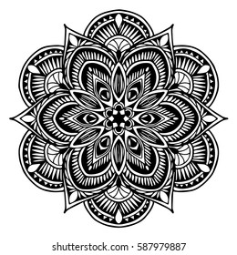 Mandalas for coloring book. Decorative round ornaments. Unusual flower shape. Oriental vector, Anti-stress therapy patterns. Weave design elements. Yoga logos Vector.