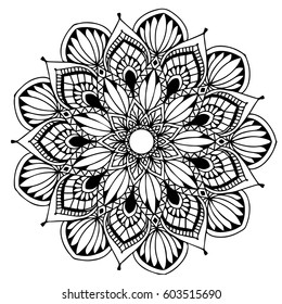 Mandalas for coloring book. Decorative round ornaments. Unusual flower shape. Oriental vector, Anti-stress therapy patterns. Weave design elements. Yoga logos Vector.