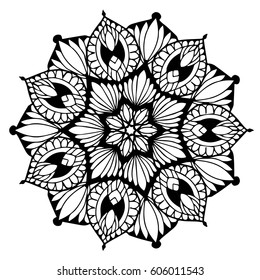 Mandalas for coloring book. Decorative round ornaments. Unusual flower shape. Oriental vector, Anti-stress therapy patterns. Weave design elements. Yoga logos Vector.