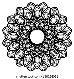 Mandalas for coloring book. Decorative round ornaments. Unusual flower shape. Oriental vector, Anti-stress therapy patterns. Weave design elements. Yoga logos Vector.