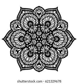 Mandalas for coloring book. Decorative round ornaments. Unusual flower shape. Oriental vector, Anti-stress therapy patterns. Weave design elements. Yoga logos Vector.