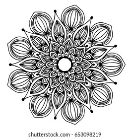 Mandalas for coloring book. Decorative round ornaments. Unusual flower shape. Oriental vector, Anti-stress therapy patterns. Weave design elements. Yoga logos Vector.