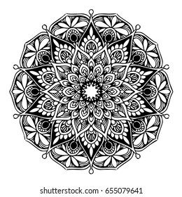 Mandalas for coloring book. Decorative round ornaments. Unusual flower shape. Oriental vector, Anti-stress therapy patterns. Weave design elements. Yoga logos Vector.
