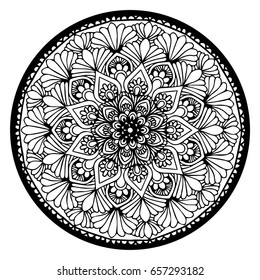 Mandalas for coloring book. Decorative round ornaments. Unusual flower shape. Oriental vector, Anti-stress therapy patterns. Weave design elements. Yoga logos Vector.