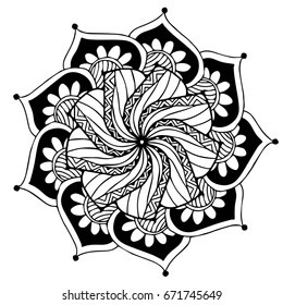 Mandalas for coloring book. Decorative round ornaments. Unusual flower shape. Oriental vector, Anti-stress therapy patterns. Weave design elements. Yoga logos Vector.
