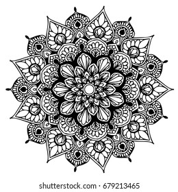 Mandalas for coloring book. Decorative round ornaments. Unusual flower shape. Oriental vector, Anti-stress therapy patterns. Weave design elements. Yoga logos Vector.