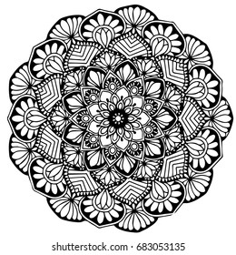 Mandalas for coloring book. Decorative round ornaments. Unusual flower shape. Oriental vector, Anti-stress therapy patterns. Weave design elements. Yoga logos Vector.