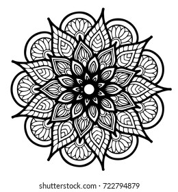 Mandalas for coloring book. Decorative round ornaments. Unusual flower shape. Oriental vector, Anti-stress therapy patterns. Weave design elements. Yoga logos Vector.
