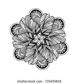 Mandalas for coloring book. Decorative round ornaments. Unusual flower shape. Oriental vector, Anti-stress therapy patterns. Weave design elements. Yoga logos Vector.