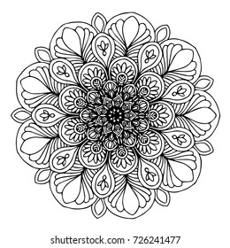 Mandalas for coloring book. Decorative round ornaments. Unusual flower shape. Oriental vector, Anti-stress therapy patterns. Weave design elements. Yoga logos Vector.