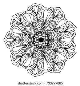 Mandalas for coloring book. Decorative round ornaments. Unusual flower shape. Oriental vector, Anti-stress therapy patterns. Weave design elements. Yoga logos Vector.