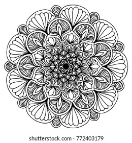 Mandalas for coloring book. Decorative round ornaments. Unusual flower shape. Oriental vector, Anti-stress therapy patterns. Weave design elements. Yoga logos Vector.