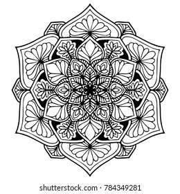 Mandalas for coloring book. Decorative round ornaments. Unusual flower shape. Oriental vector, Anti-stress therapy patterns. Weave design elements. Yoga logos Vector.