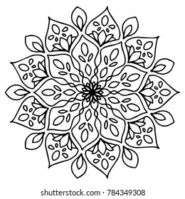Mandalas for coloring book. Decorative round ornaments. Unusual flower shape. Oriental vector, Anti-stress therapy patterns. Weave design elements. Yoga logos Vector.