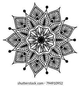 Mandalas for coloring book. Decorative round ornaments. Unusual flower shape. Oriental vector, Anti-stress therapy patterns. Weave design elements. Yoga logos Vector.
