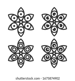 Mandalas for coloring book. Oriental vector, Anti-stress therapy patterns. Weave design elements. Yoga logos Vector.