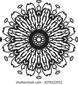 Mandalas coloring book pages, Decorative round ornament in flower shape, Oriental vector, Anti-stress therapy patterns, Weave design elements, Yoga logos Vector